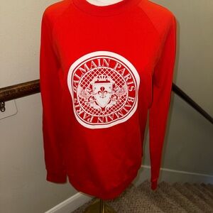 Balmain Vibrant Red Crewneck Sweater